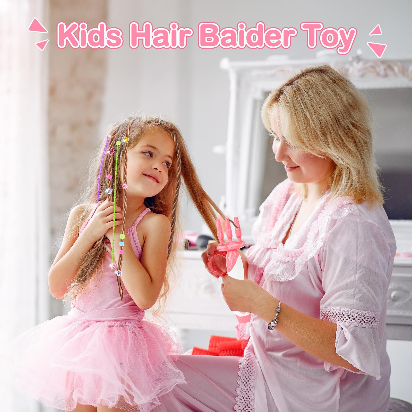 Juguetes de peluquería para niñas, máquina automática de trenzado de cabello y trenzadora de cuerda con accesorios, herramienta de peinado de cabello para niños de 3, 4, 5 a 12 años