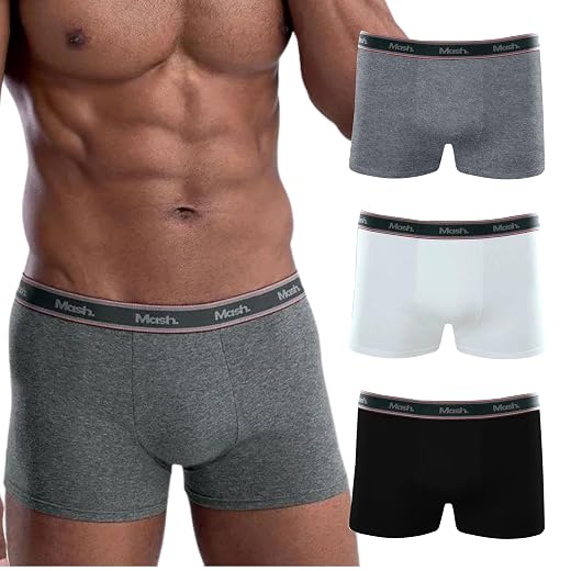 Kit 3 Cuecas Boxer Mash Algodão Cotton Respirável Masculina Kit 3 Cueca Boxer Mash Masculina Algodão Cós Elástico 35MM Box Adulto