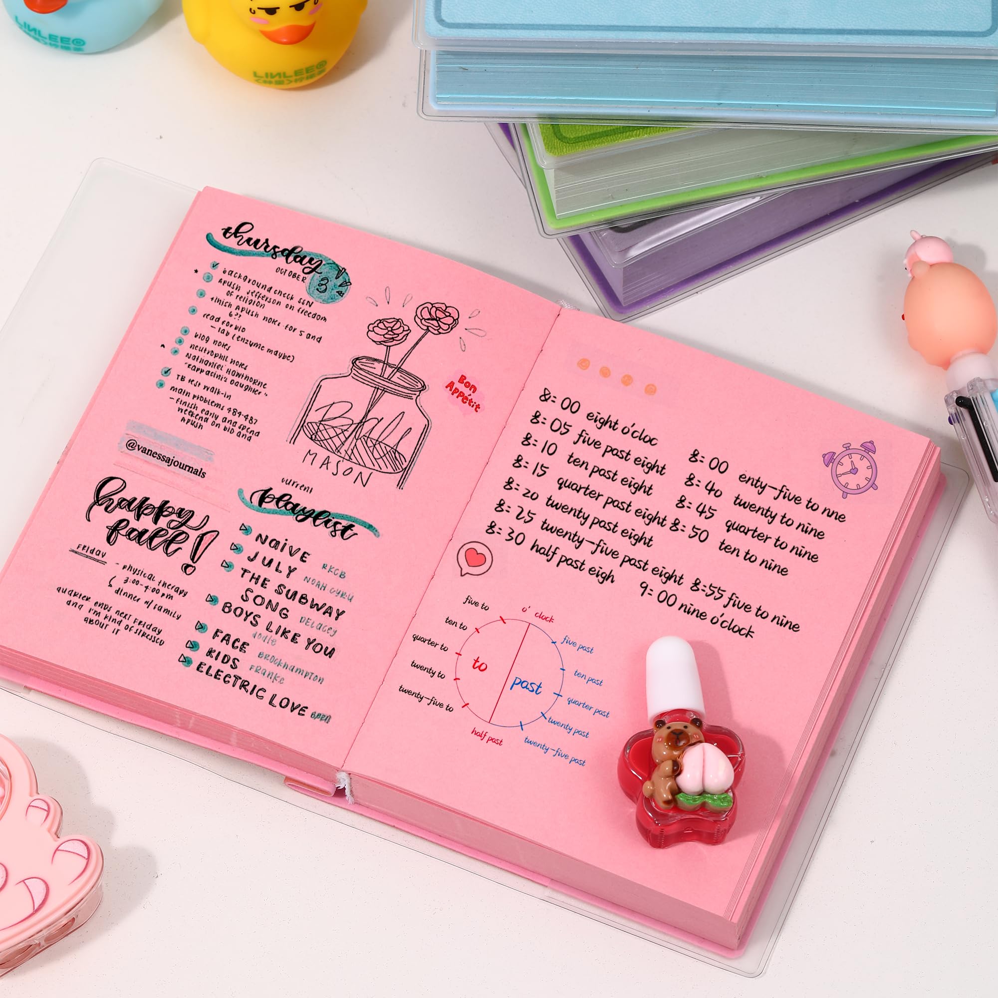 Carnet vierge épais avec couverture imperméable, 400 pages couleur, couverture rigide pour femme, homme, travail, école, prise de notes ou croquis (rose pêche)