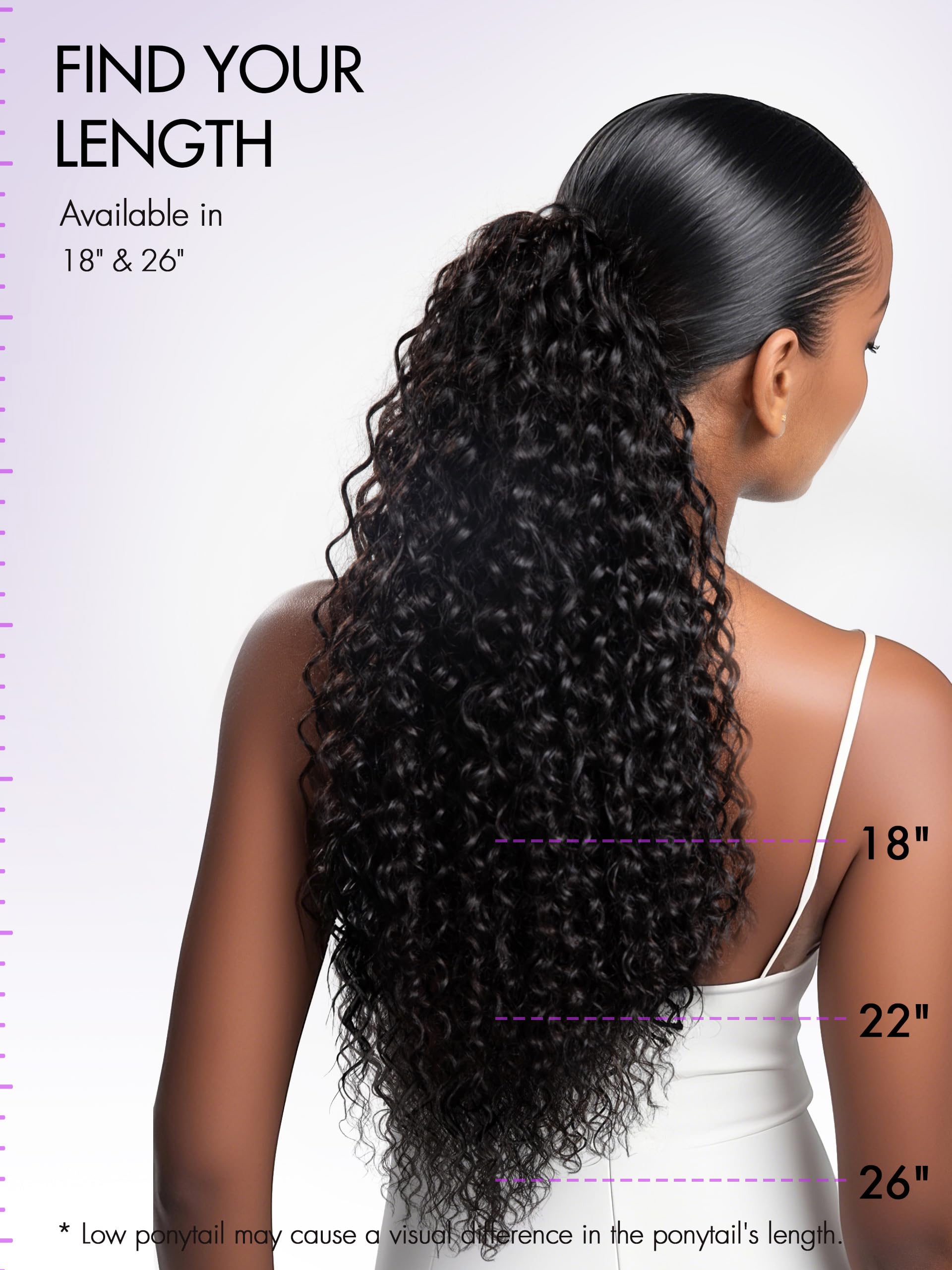 LUVME Drawstring Ponytail Extensions Human Hair for Women, Long Straight 18 Inch Amazon.com : LUVME Drawstring Ponytail Extensions Human Hair  main image 2