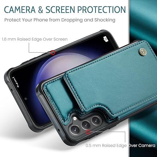 Miniatura 2 de Kowauri Funda de piel sintética tipo cartera para Samsung Galaxy S23 FE, para mujeres y hombres, con ranura para tarjetero con bloqueo RFID, cierre