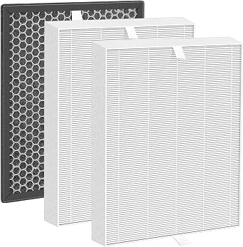 PRF-51 Air Filter Replacement Compatible with Brondell PR50-B and PR50-W Air Cleaner Purifier, 2 x H13 True Air Filters + 1 x Active Carbon Filter