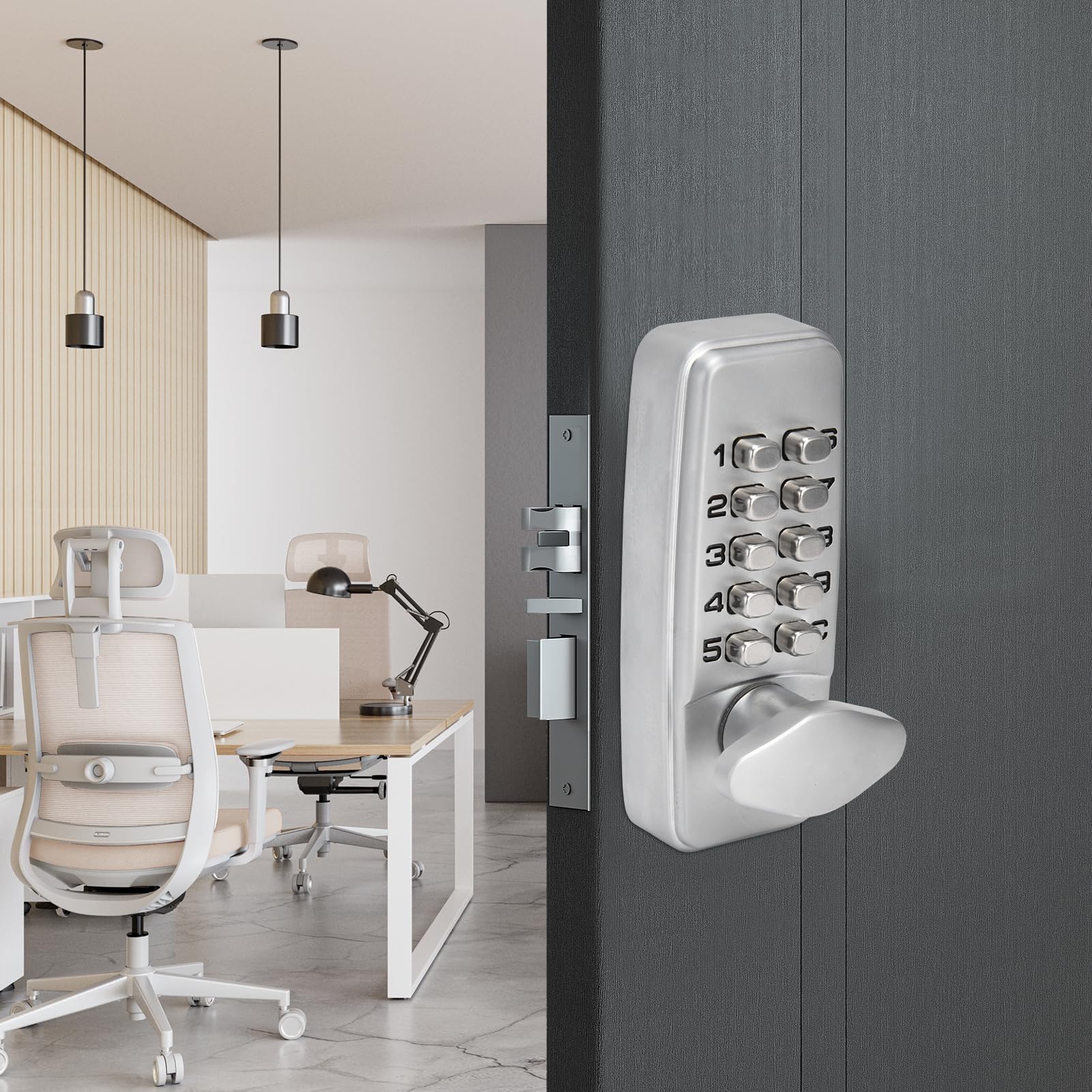 Cerradura de contraseña mecánica Multifuncional Impermeable A prueba de fuego Aleación de zinc Cerradura codificada sin llave inteligente Conjunto Cerradura de puerta combinada para oficina en casa