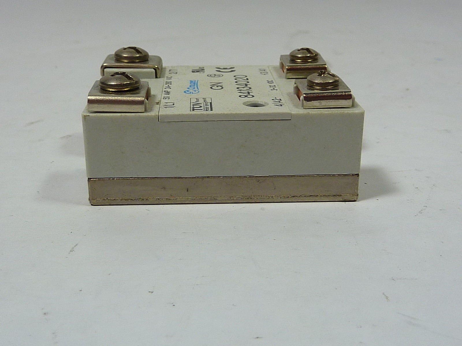 Crouzet 84134020 Relay; SSR; Zero-Switching; Cur-Rtg 50A; Ctrl-V 3-32DC; Vol-Rtg 24-280AC; GN Series
