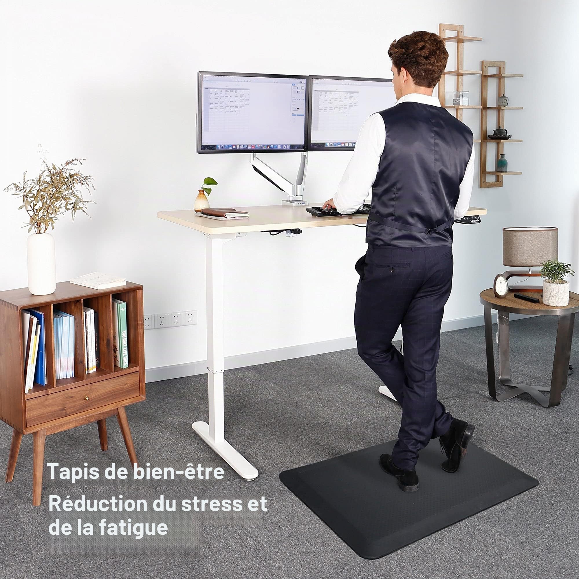 Flexispot Tapis Anti-Fatigue pour Bureau Debout Noir