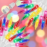 Vista 13 de 150 luces rojas, blancas y azules, extrabrillantes con conectores finales, luces decorativas de Navidad de 31.9 ft con certificación UL, juego