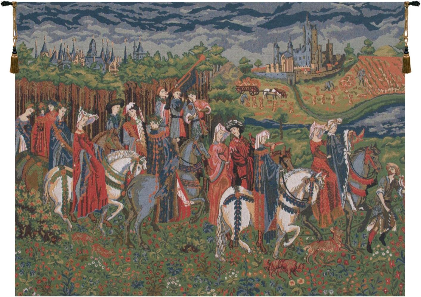 Duke Of Berry I European Tapestry - 35 in. x 25 in. CottonWool by Charlotte Home Furnishings