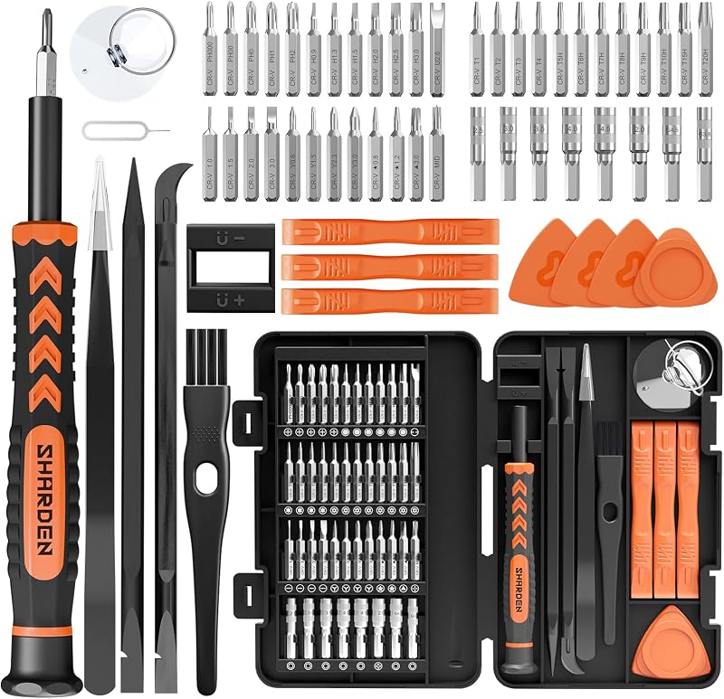 SHARDEN 59 in 1 Small Magnetic Precision Screwdriver Set With Case | Multi-bit Screwdriver Set, Professional Electronic Tools Kit for iPhone, MacBook, Computer, Laptop, PC, RC, PS4, Xbox, Watch