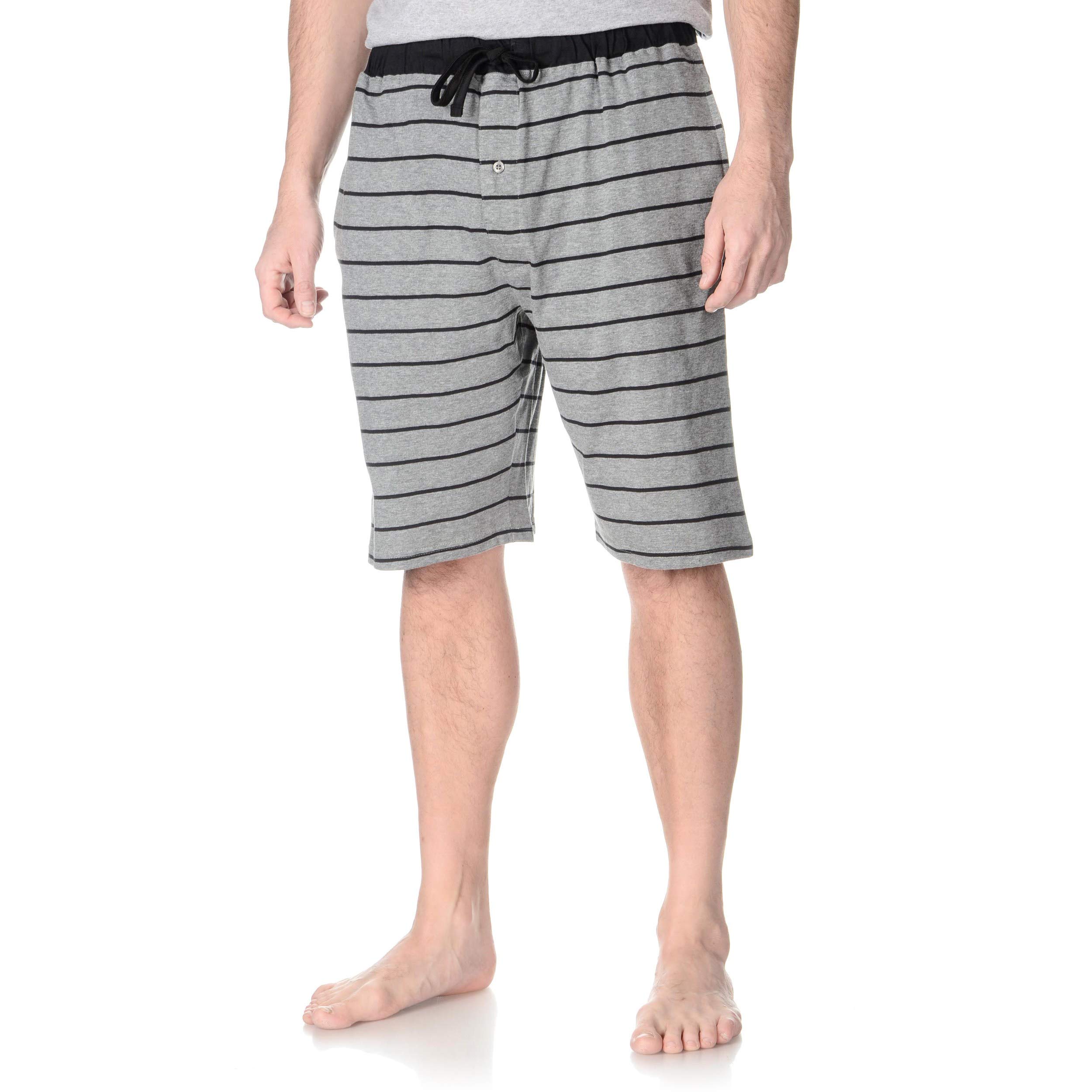 Hanes Mens Big-Tall Knit Sleep Short (Pack of 2), Pale Grey Heather/Black, 4X-Large