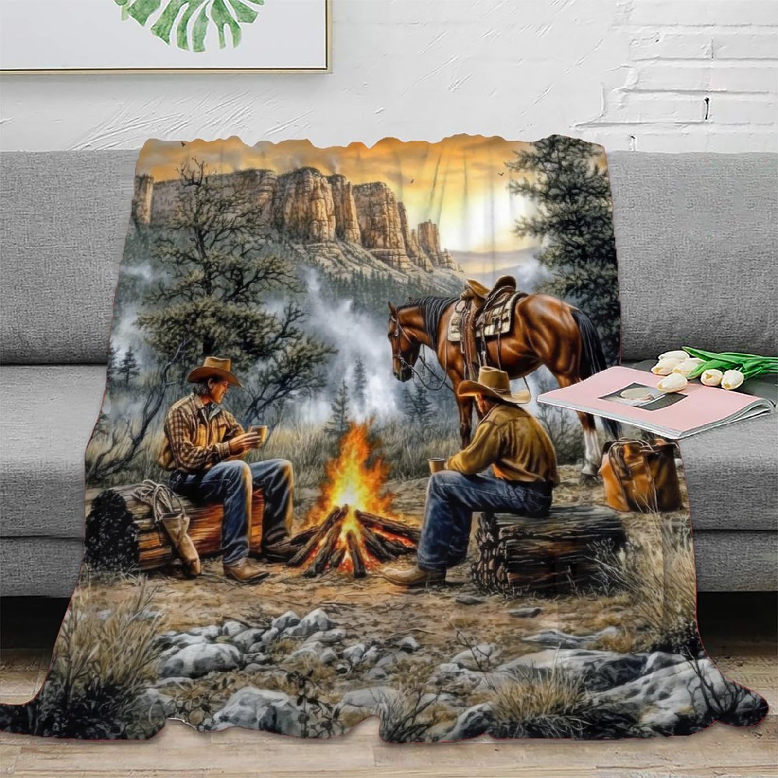Couverture cowboy 3D grand format pour raviver vos souvenirs d'enfance