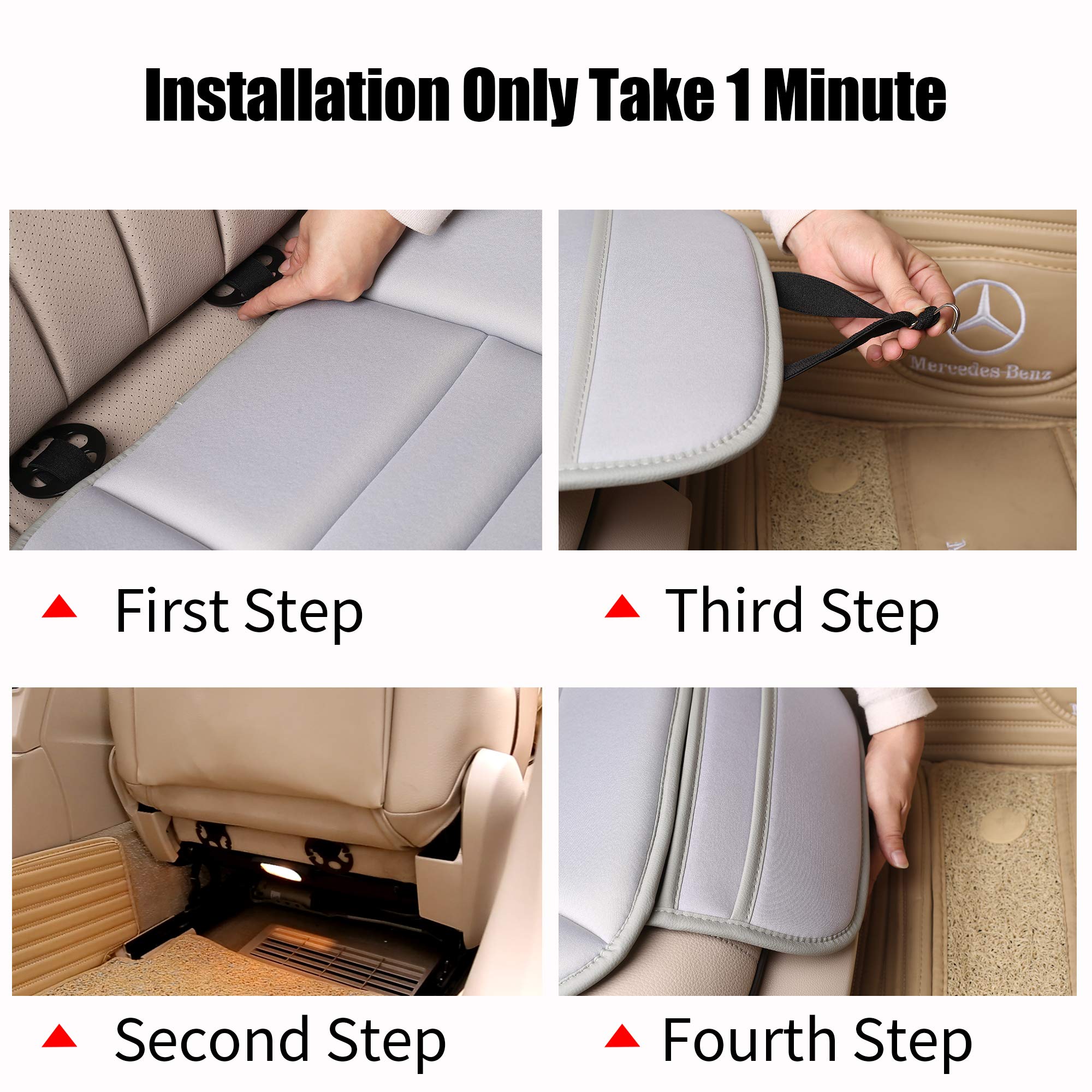 Lofty Aim Cuscino per seggiolino auto, cuscino in memory foam per auto, ufficio e casa (grigio, 1 pezzo).