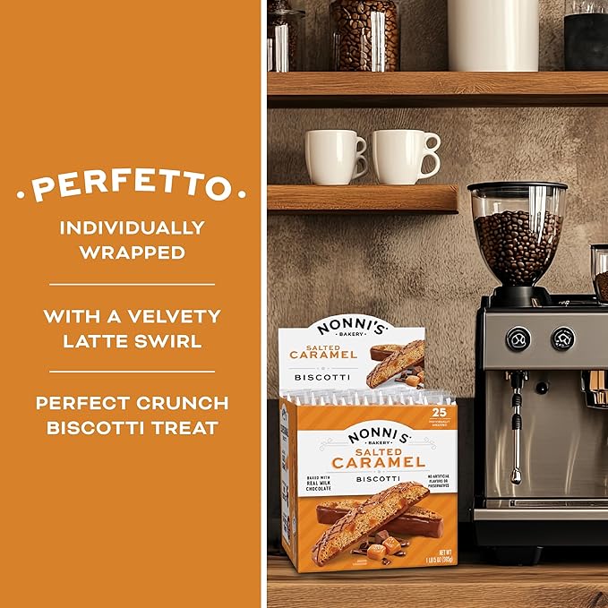Nonni's Biscotti Cookies Caramelo Salado Chocolate con Leche 21 oz Pack de 4 miniatura 5