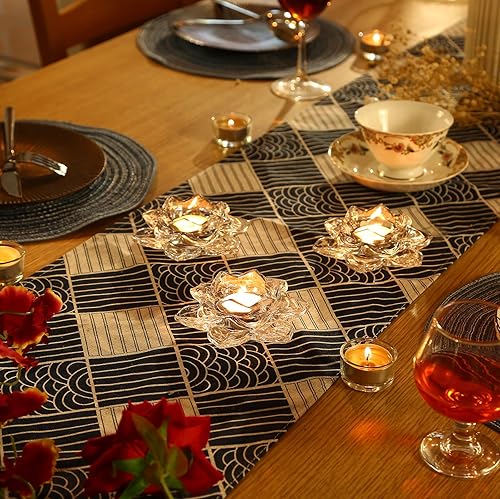 Miniatura 3 de GOLDEAL 8 portavelas de loto, candelita de té, velas votivas a granel, portavelas de cristal transparente para centro de mesa, boda, fiesta,