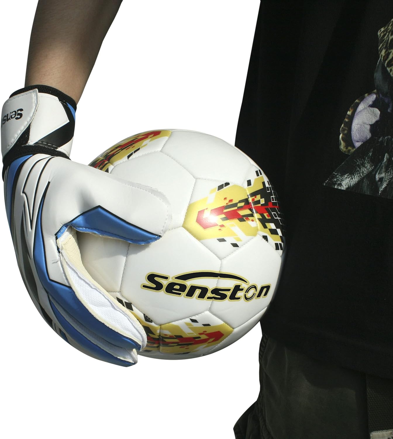 Senston Goalie Goalkeeper Gloves with Finger Spines, Youth Soccer Goalie Gloves Size 9-10 : Sports & Outdoors