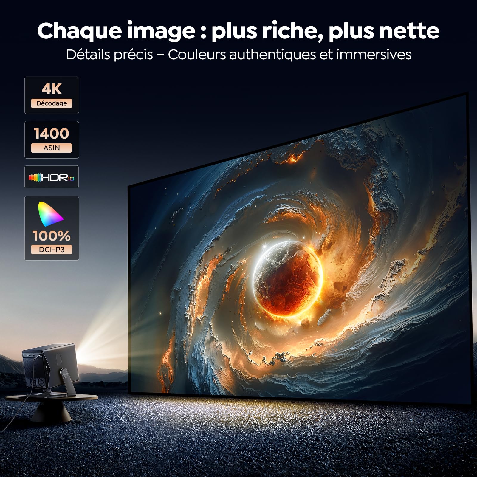 TOPTRO Vidéoprojecteur 4K【VIDAA OS N°1: Ultra-Rapide| 1400 ANSI |Dolby 36W】 Projecteur Video Home Cinéma Courte focale 1,0:1, Auto Focus/Keystone/Align,HDR10, WiFi 6, Bluetooth 5.4, HDMI Arc
