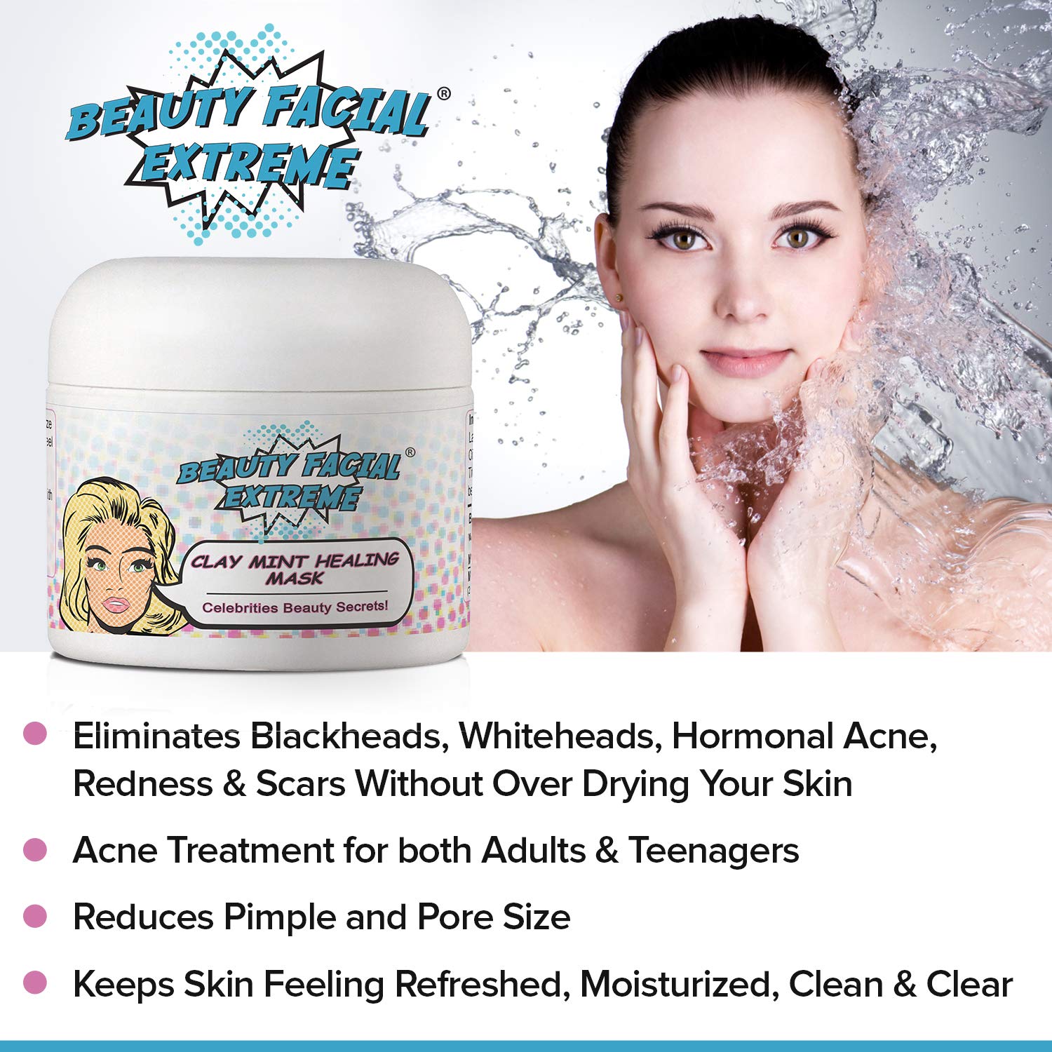 Acne Treatment Clay Mask Clears Away Clogged Pores, Blackhead