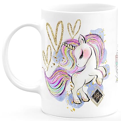 TrendoPrint Unicorn Dreams Come True Printed Coffee, Tea & Milk White Cartoons Mug/Cup - (350ml) Birthday and Return Gifts for Kids Boys Girls Friends Son Daughter Nephew Niece_(Ctn-14)