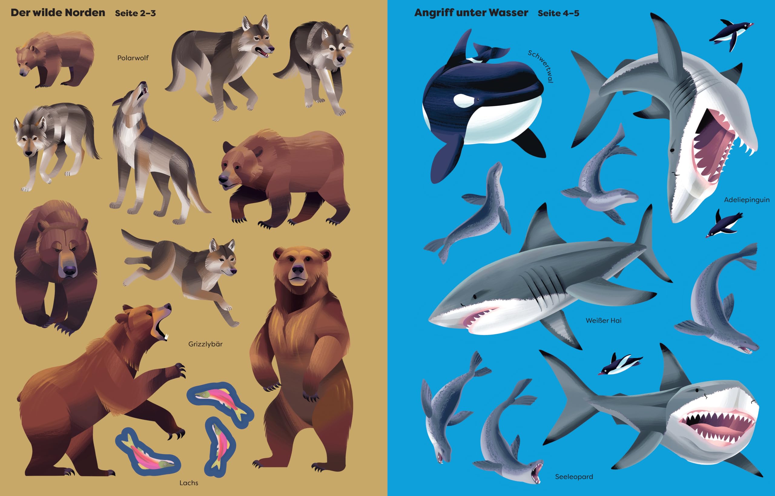 Die große Sticker-Tierwelt: Gefährliche Tiere: Stickerheft mit über 120 Stickern - für Kinder ab 5 Jahren