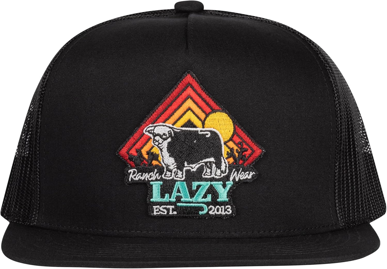 Lazy J Ranch Cactus Sunrise Classic Five Panel Trucker Hat - Adjustable Unisex Country Hats, Vintage Trucker Hat - Image 2