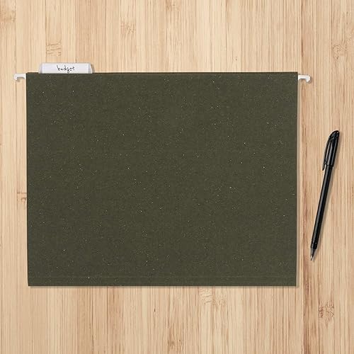 Miniatura 5 de Tienda Basics Carpetas colgantes de archivos, verde estándar, pestañas de corte 15, tamaño carta, 50 unidades por caja