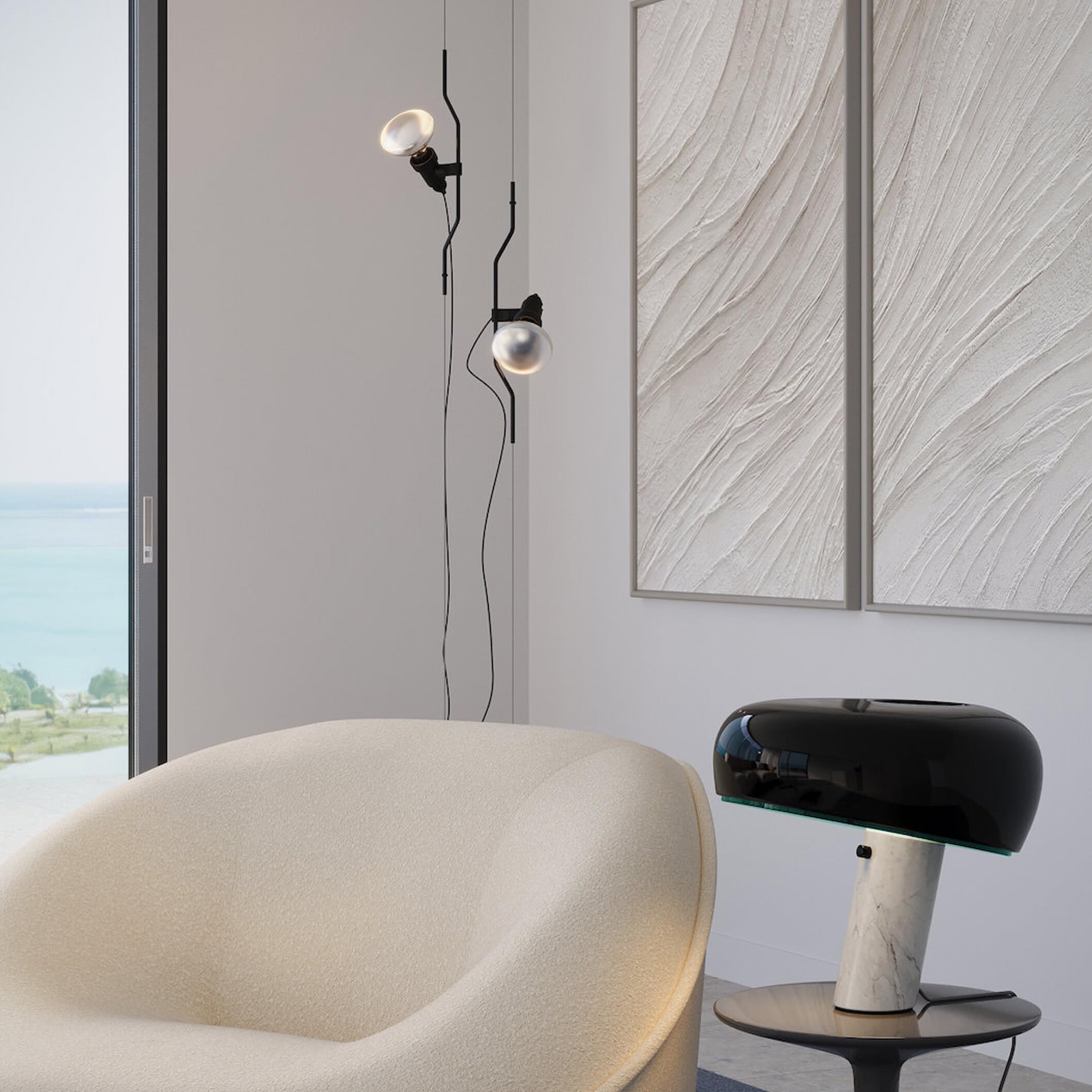 FLOS Parentesi Dimmer Element, Elemento Aggiuntivo per Lampada Parentesi, Composto da Archetto in Metallo, Portalampada e Cavo con Spina, Versione Dimmerabile, Colore Nichel