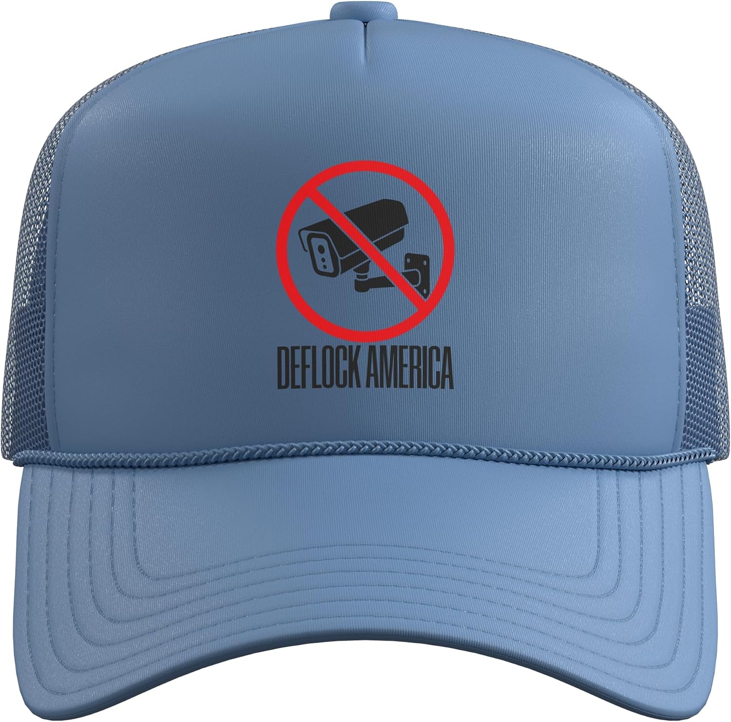 No Surveillance Cameras Anti License Plate Reader Privacy Trucker Hat with Adjustable Mesh Back image 2