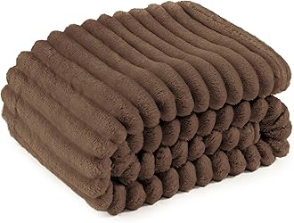 Bedsure GentleSoft Brown Fleece Blanket for Couch - Cozy Soft Blankets for Women, Cute Small Throws for Girls, 50x60 Inches