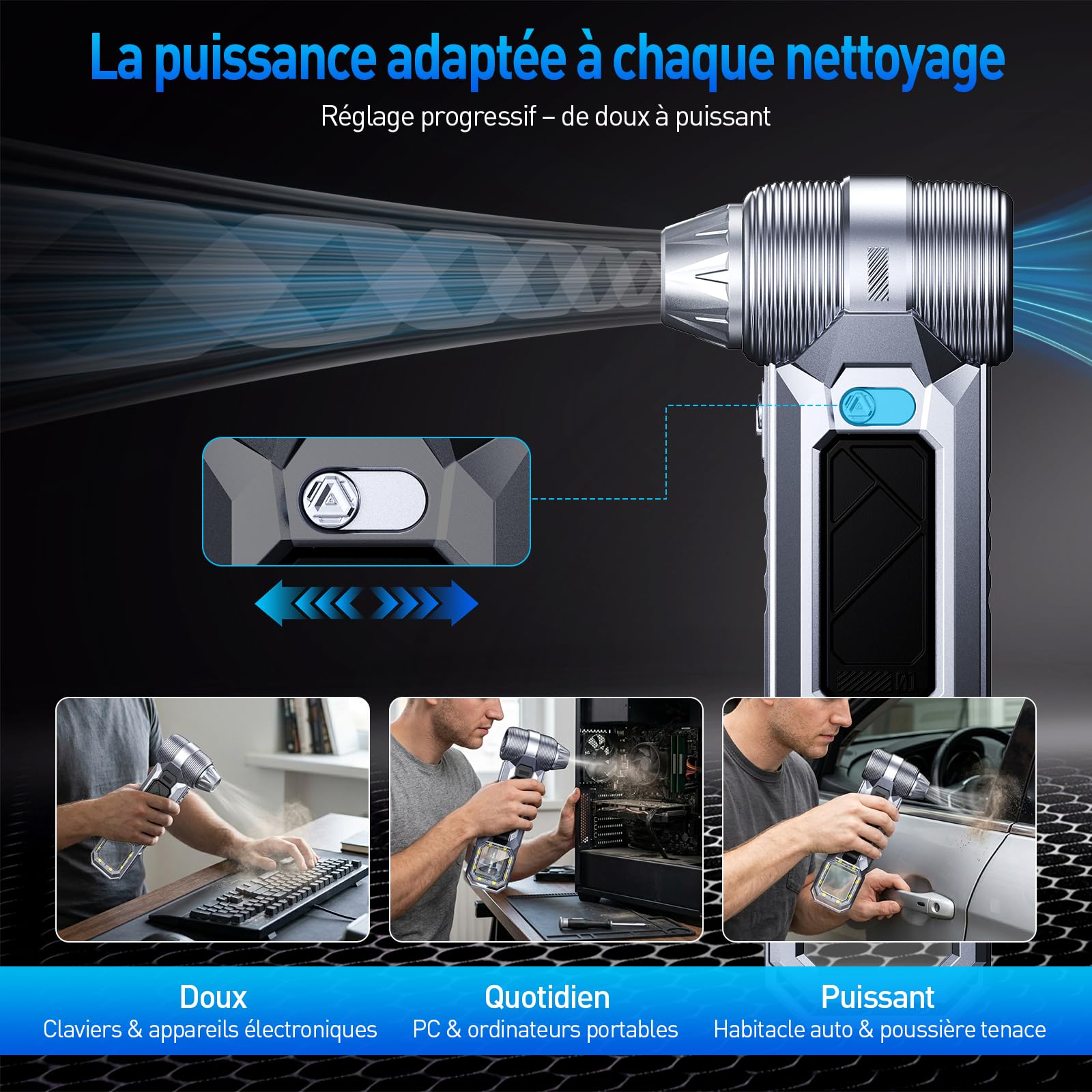 Souffleur Air Comprimé Électrique - Air Duster 130000 TR/Min