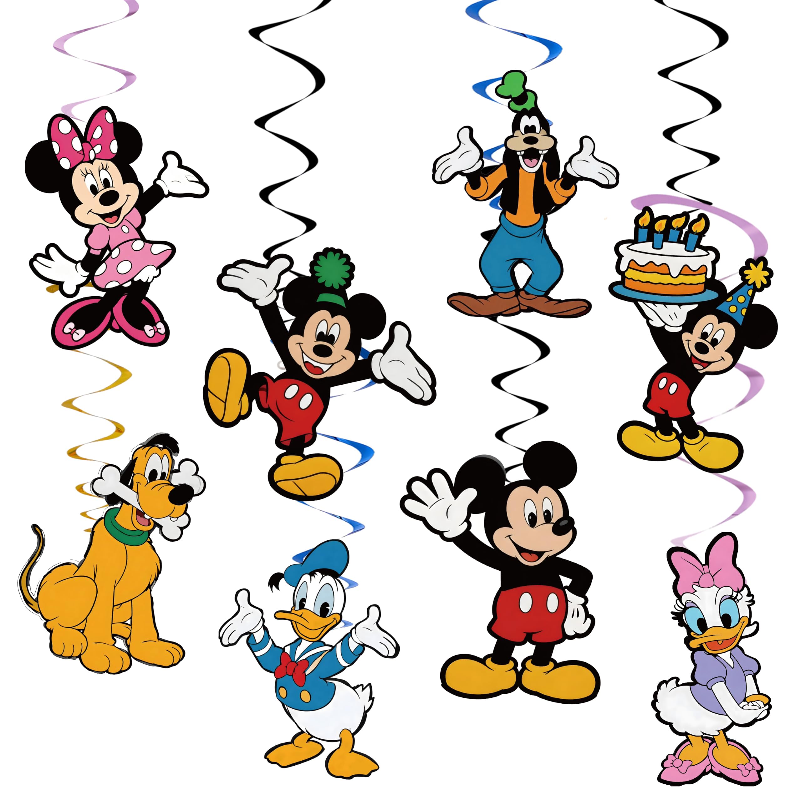 Photo 1 of 16 Pcs Cartoon Mouse Hanging Swirl Decorations