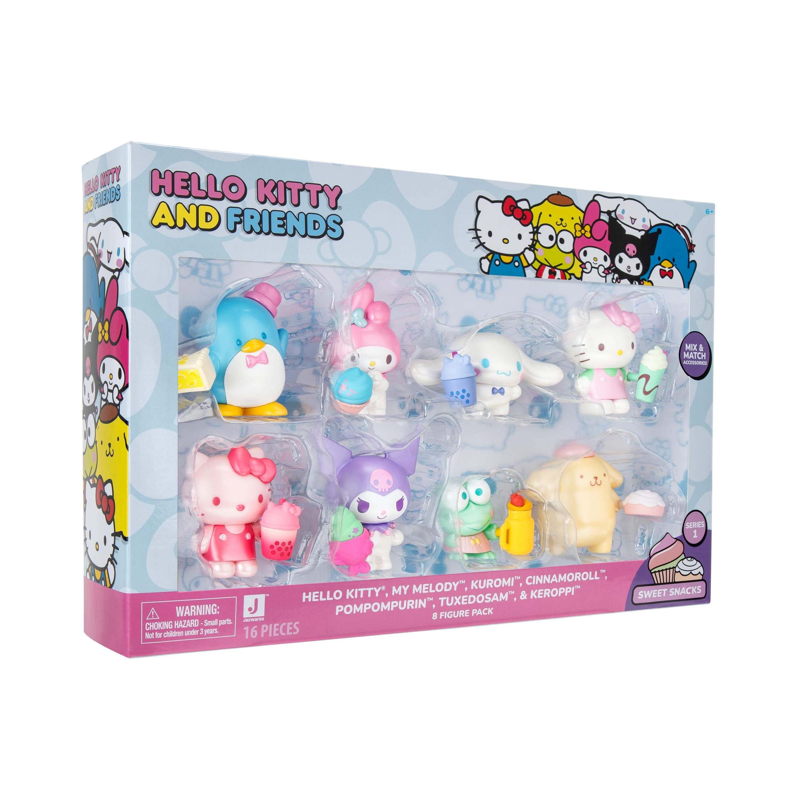 Hello Kitty 2" Figure - Confezione da 8 personaggi ufficiali da collezionista - Carini personaggi Hello Kitty in abiti divertenti - Perfetto per sacchetti per feste, decorazioni torte, regali e