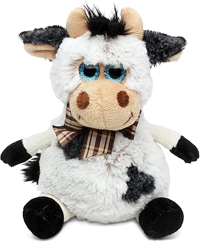 Puzzled DolliBu - Animal de peluche de vaca – Suave peluche abrazable con ojos grandes, adorable juguete de peluche de vaca rancho para jugar, lindo
