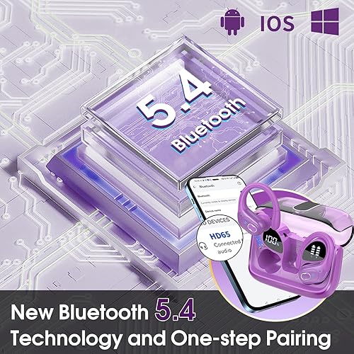 Miniatura 61 de Auriculares inalámbricos 75 horas Bluetooth 5.4 para deporte, auriculares Bluetooth 2025 con graves profundos, cancelación de ruido con micrófono,