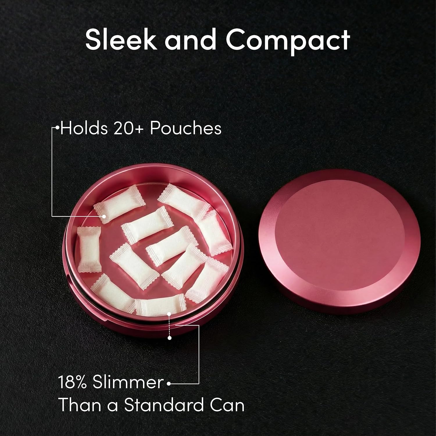 Aluminum Zyn Can – Slim Metal Zyn Container for Pouches & Snus | Core Series | Orchid Pink