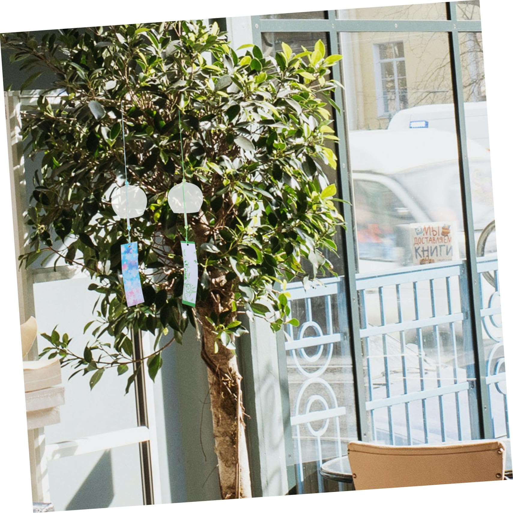DOITOOL 10 Stück Teiliges Glas Windspiel Japanisches Design Dekoratives Fenster Gartendeko Windspiel mit Klarem Klang für Balkon Festival und Entspannende Atmosphäre