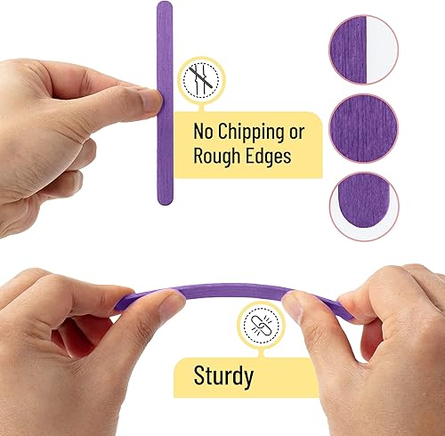 Miniatura 4 de Mr. Pen - Palitos de manualidades, paquete de 200, palitos de paleta morada, palitos de paletas para manualidades, palos de madera, palos para