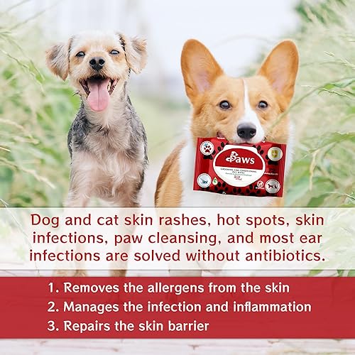 Miniatura 4 de PawsFurUs® Toallitas naturales para mascotas para perros y gatos, formuladas por médicos para el cuidado total de mascotas con protección