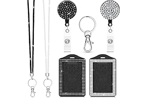 Chinco Rhinestone Bling Lanyard with ID Badge Holder Diamond Crystal ID Card Holder