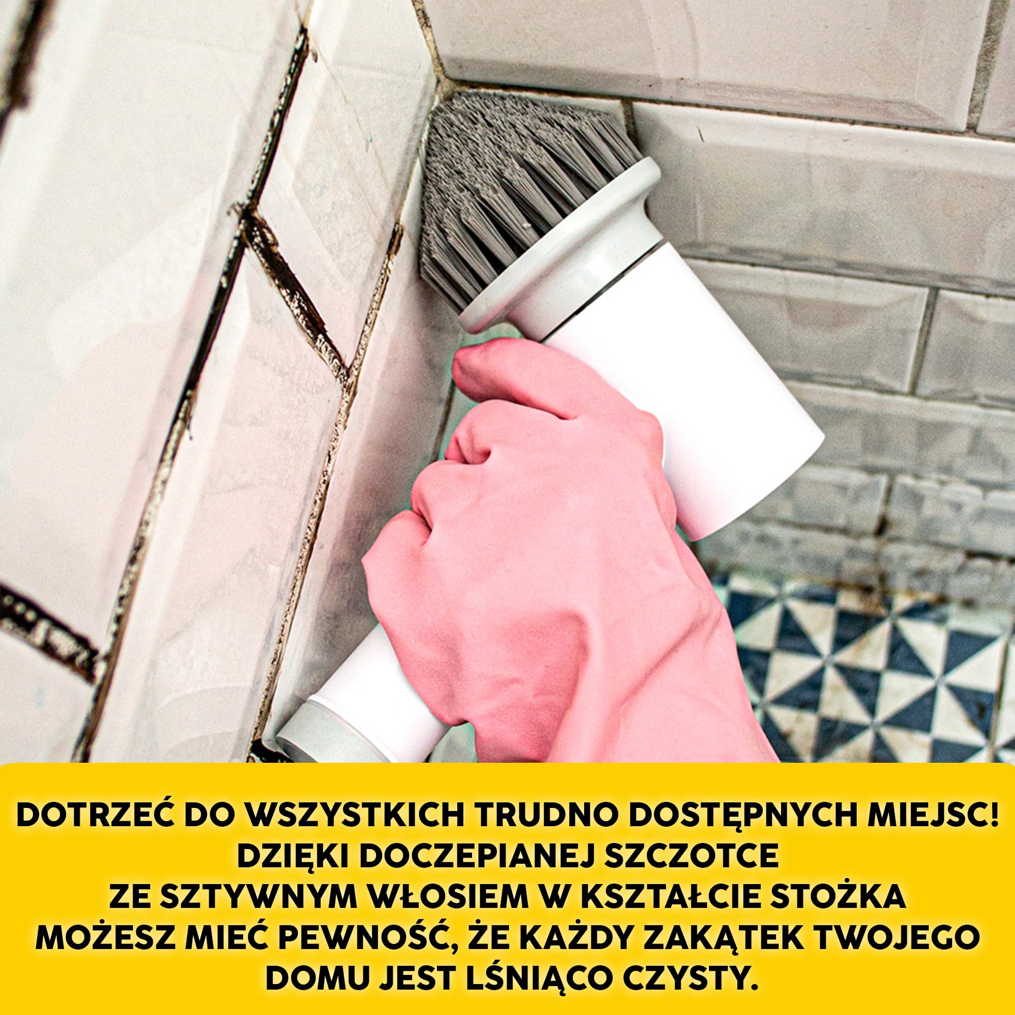 Końcówki ze Szczotką Stożkową Synoshi (2 szt.) do Elektrycznej Szorowarki Obrotowej | Doskonałe do wszelkich zakamarków i trudno dostępnych miejsc