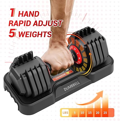 Miniatura 2 de Juego de mancuernas ajustables actualizadas (25 libras50 libras56 libras112 libras), juego de mancuernas con agarre antideslizante y solución de