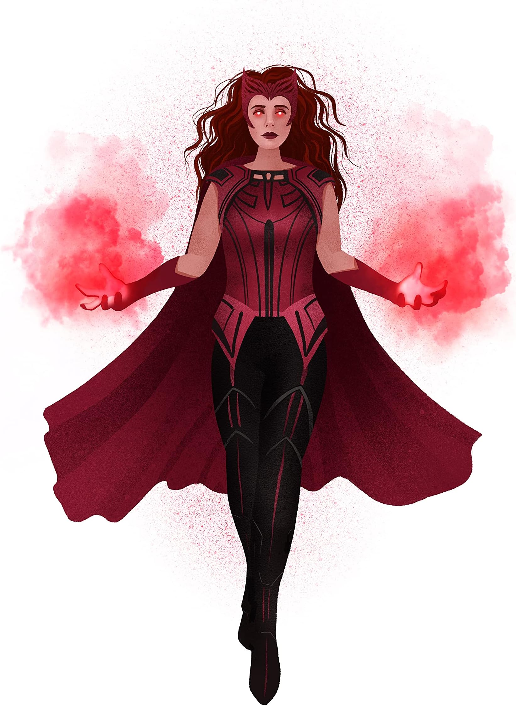 Scarlet Witch Wanda Maximoff Poster Print - Superhero Bedroom Print - Home Decor - Party Supplies - Gift for Friend (Concept art style, 8x10)