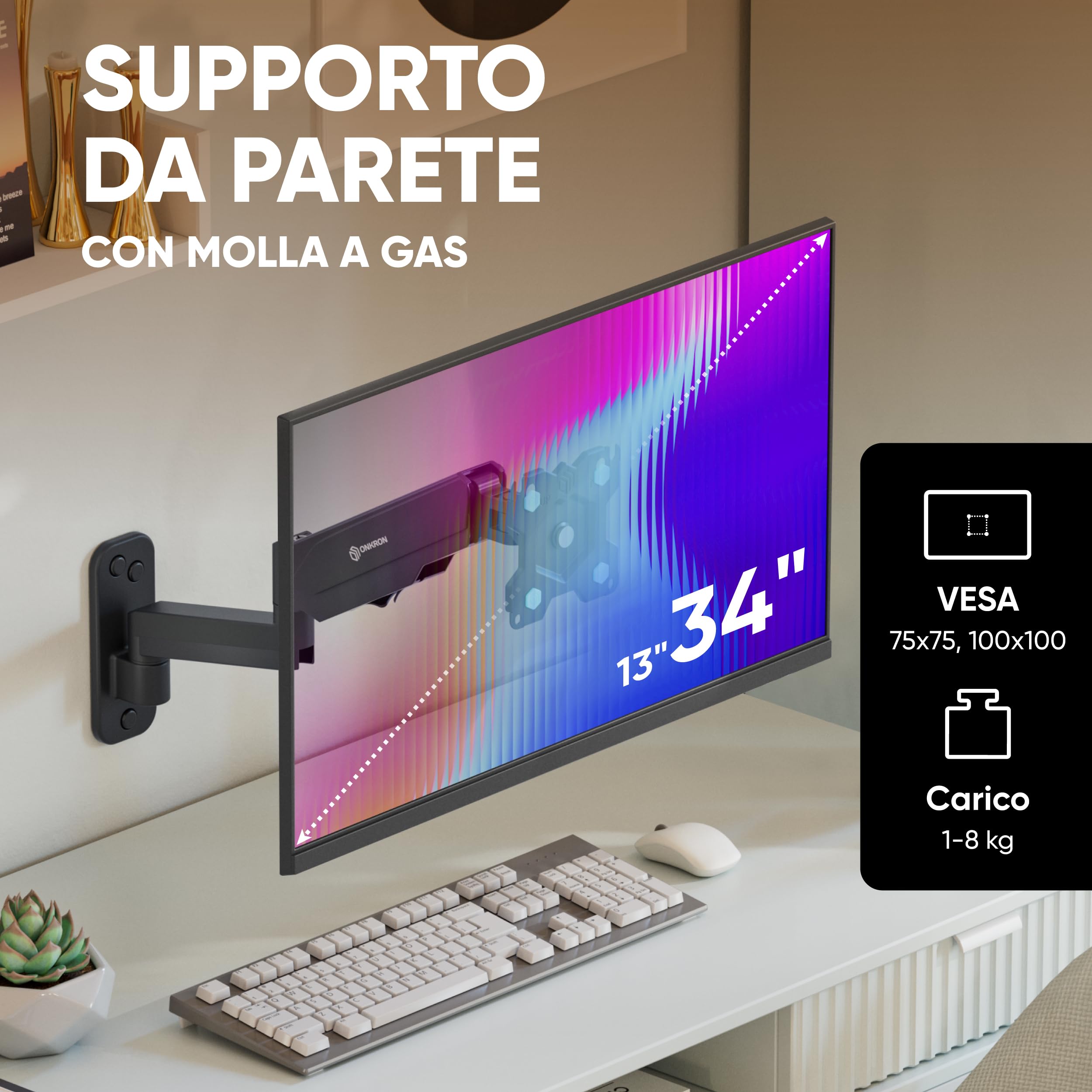 Supporto TV Onkron G150-B Black 13-34 Pollici - Dettaglio
