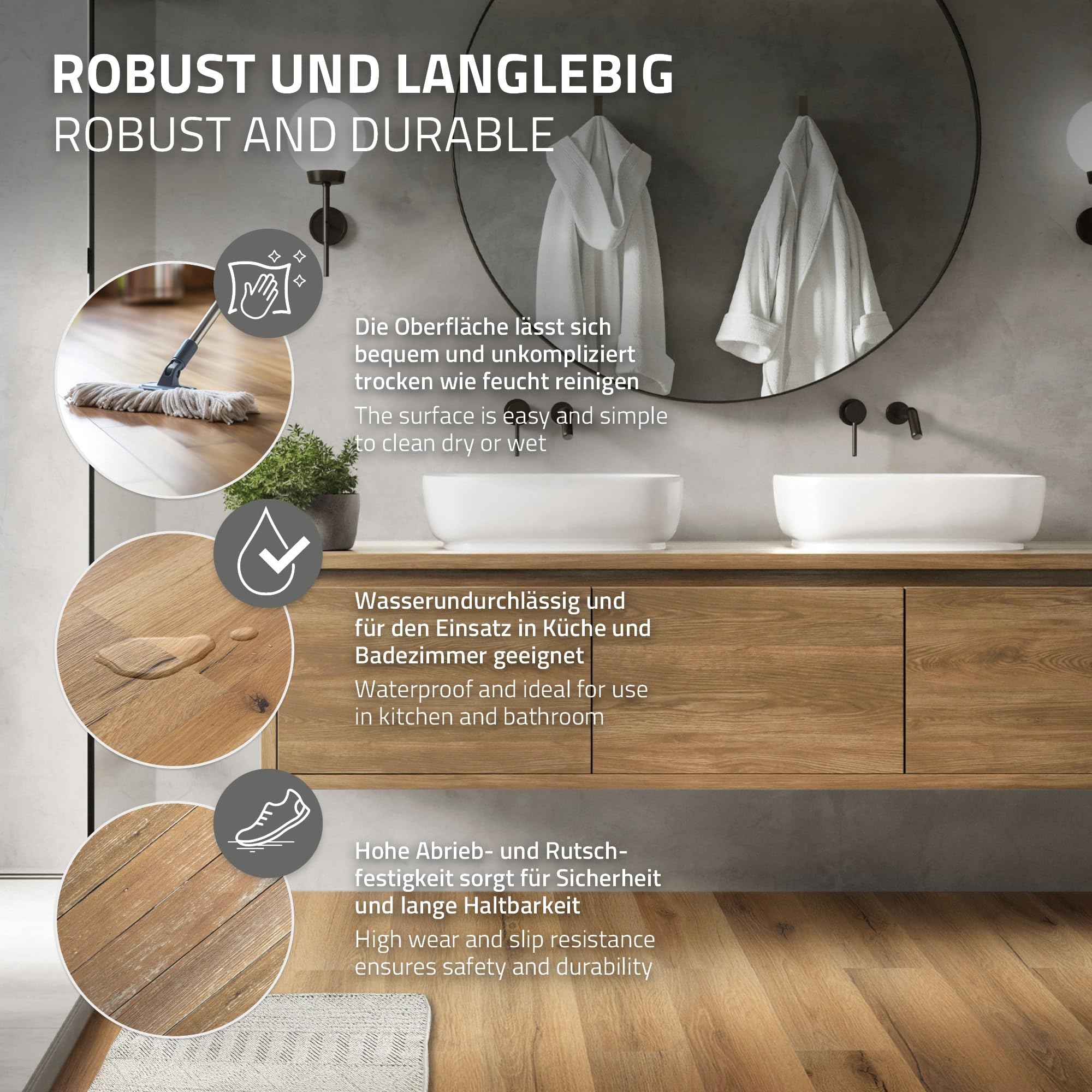 ML-Design Lames PVC Adhésives Effet Chêne Rustique, Revêtement de Sol en Vinyle Autocollant, Imitation Parquet, Imperméable, Installation Facile, 91,5 cm x 15,3 cm x 2 mm, 32 Pièces / 4,46 m²