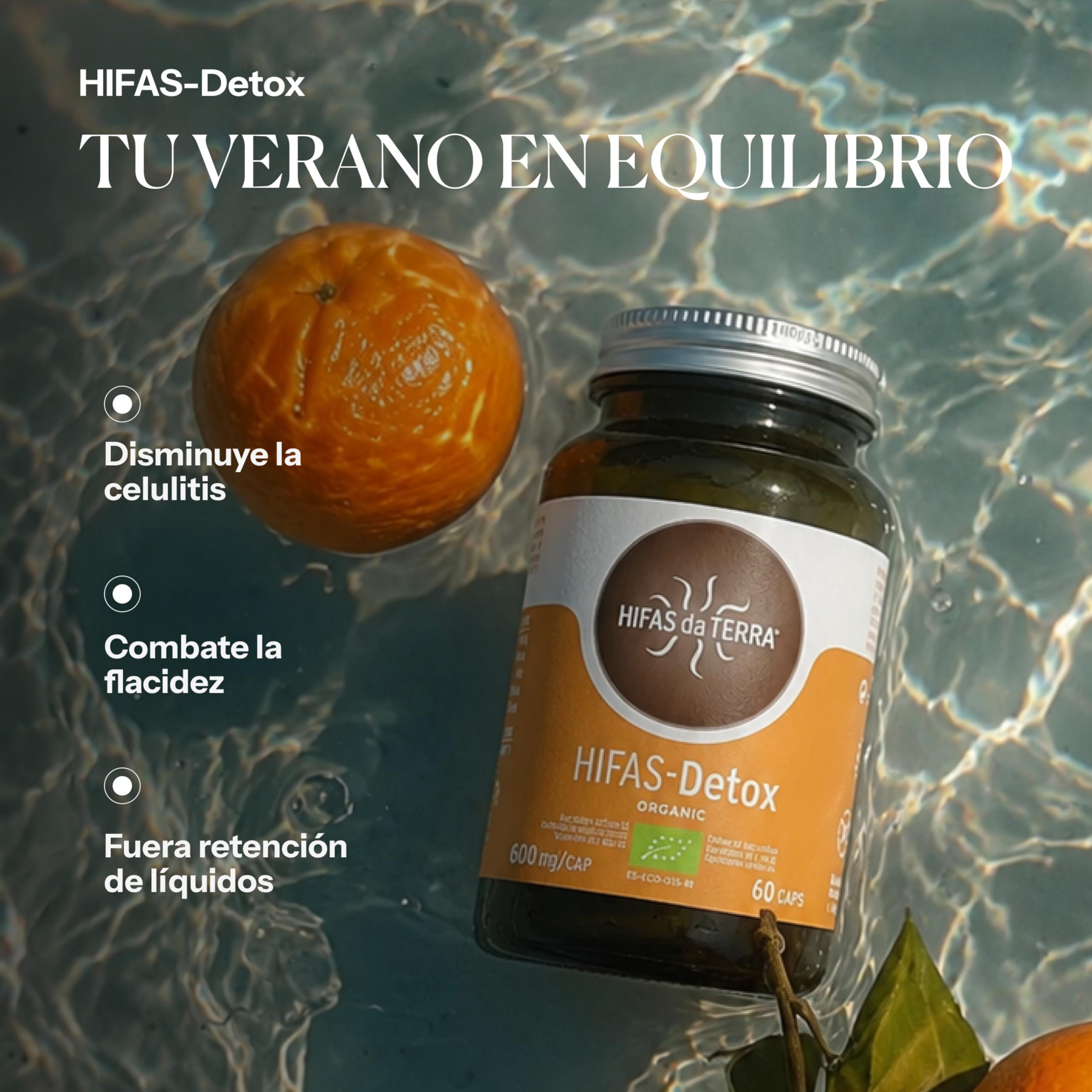 HIFAS DA TERRA - HIFAS-Detox Extractos de Hongos Puros de Maitake, Polyporus y Vitamina C para Combatir el Estrés Oxidativo - Bote 60 cápsulas