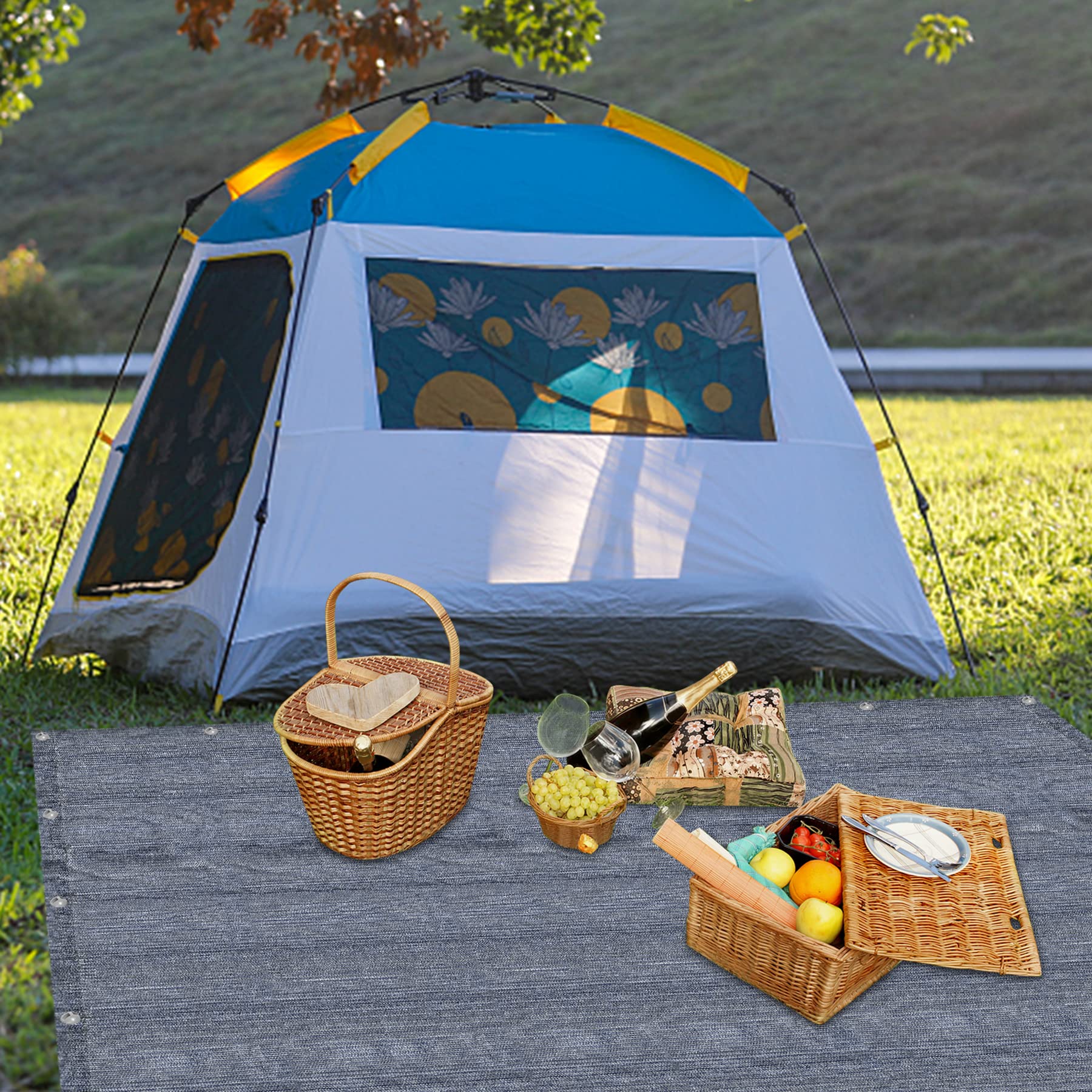 Froadp Camping BBQ Grillplatte aus Gusseisen Grillmatte für Gasgrill
