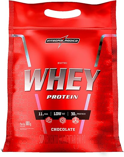 Integralmédica - Nutri Whey Protein Chocolate - Suplemento Alimentar - Fonte de Proteínas e Carboidratos - Pouch 900g