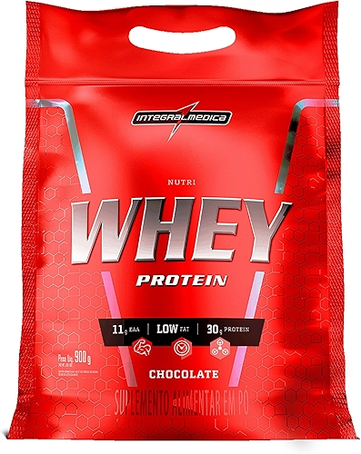 Integralmedica - Hipercalórico - Nutri Whey Protein Chocolate - Pouch 900g - Fonte de Proteínas e Carboidratos - Suplemento Alimentar, Ganho Muscular e Recuperação Pós-Treino - Super Mass Gainer