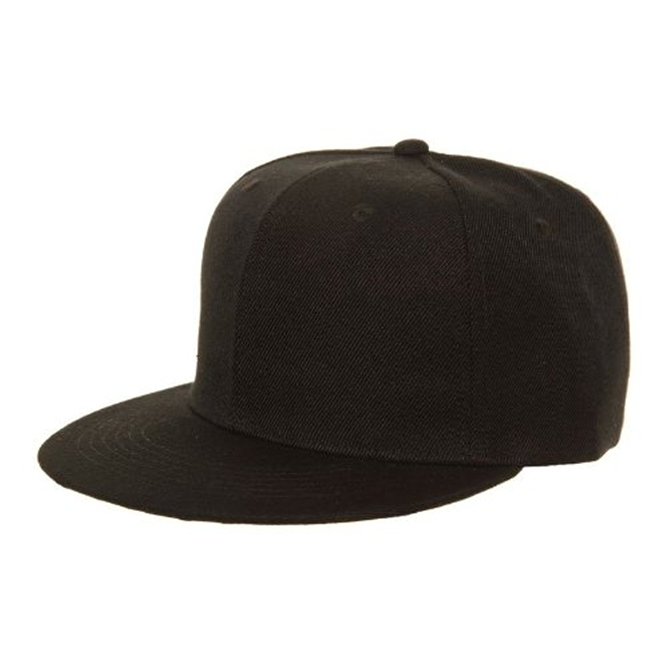 Fshn Headgear Black Snapback Flat Peak Baseball Cap (One Size Adjustable)