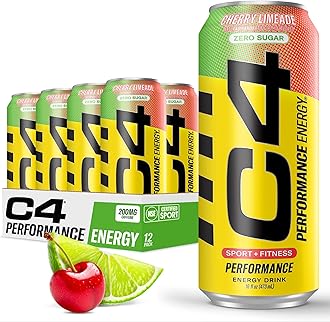 - C4 Original Sugar Free Energy Drink 16oz (Pack of 12) | Cherry Limeade | Pre Workout Performance Drink with No Artificial Colors or Dyes