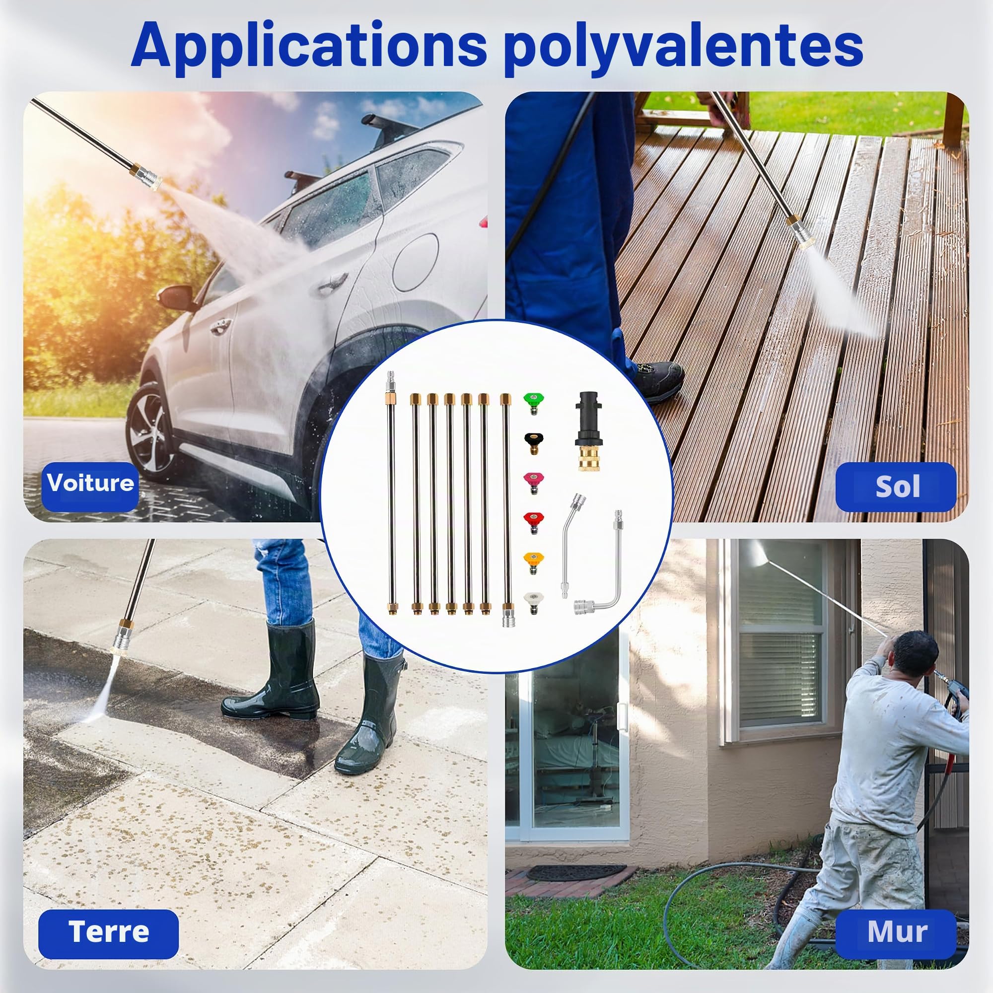 Tool Daily Kit de Rallonges Haute Pression, Adaptateur pour Karcher K2-K7