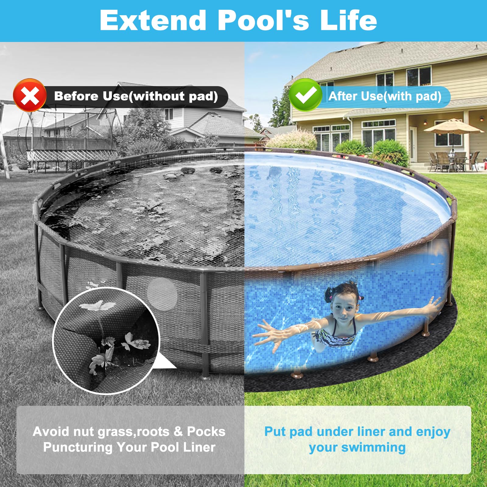 tillvex® Whirlpool Unterlage rund 240cm | Bodenmatte Poolunterlage Matte für Outdoor Whirlpools | Thermo Bodenschutzmatte Pool Untergrund | Bodenschutz Bodenplatte schützt & isoliert (Grau